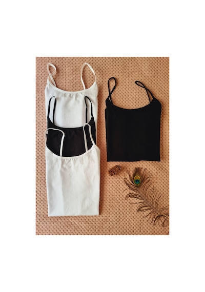 Demirsa Boutique Kadın İp Askılı Likralı 2 Adet Siyah - 2 Adet Beyaz Penye Atlet Siyah-beyaz2 Demirsa Boutique Kadın İp Askılı Likralı 2 Adet Siyah - 2 Adet Beyaz Penye Atlet Siyah-beyaz2