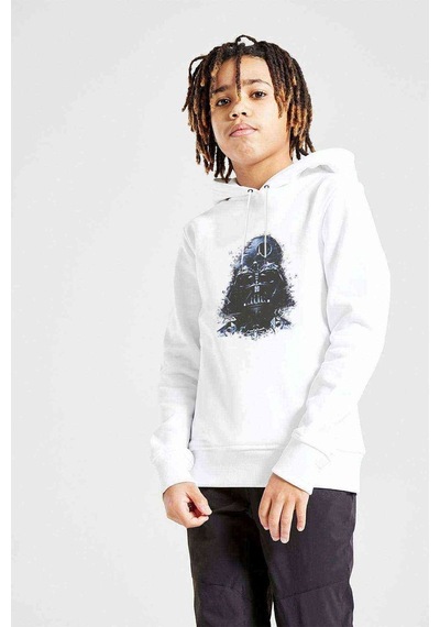 Tshirthane Darkside Baskılı Unisex Çocuk Kapüşonlu Beyaz Sweatshirt (529019039)