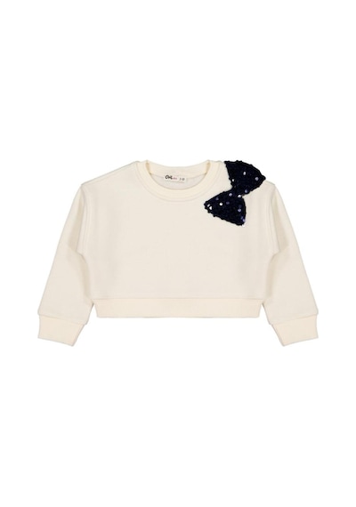 Civil Girls Pullu Fiyonklu 2-5 Yaş Sweatshirt Ekru