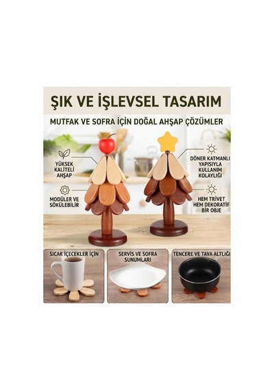 Kamptek Dekoratif 3'lü Modern Bambu Nihale Seti - Standlı Katlanabilir Isıya Dayanıklı Nihale Diğer
