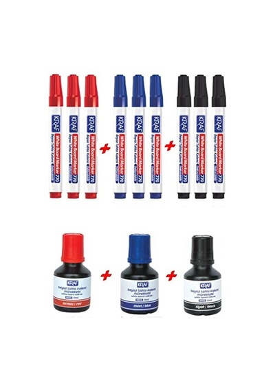 Kraf Beyaz Tahta Kalem Mürekkebi 30ml 445g Siyah Genel