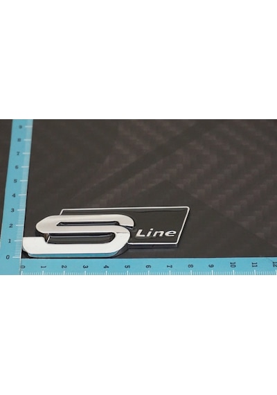 Audi S Line Bagaj Krom Metal 3M 3D Yazı Logo Amblem Siyah (549485962)