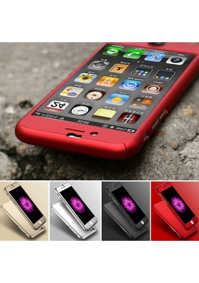 Apple Uyumlu iPhone 7 8 Plus Kilif 360 Tam Koruma Full Cover Sert Kapak + Cam 266092305 - Seçenek / Renk-Bakir