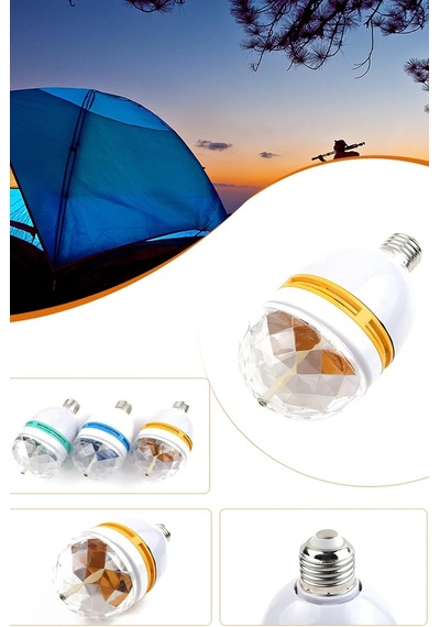 Bigem Bm-553 Renkli Disko Ampulü Lambası E27 Duy Led Ampul Dönen Disco Topu Lamba 1410