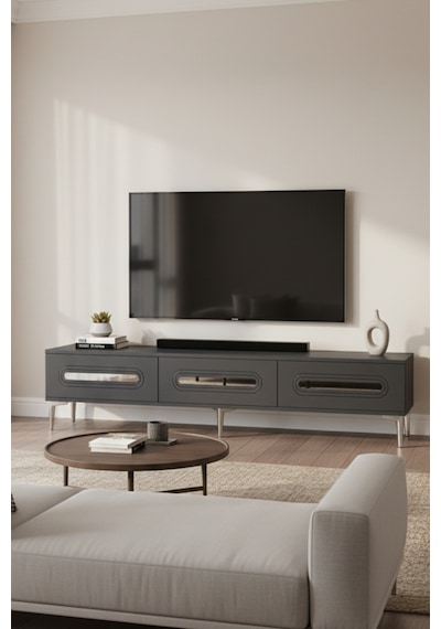 Tsa1806as - Rany Tsa180 Tv Stand, Tv Sehpası Ve Tv Ünitesi Antrasit-sılver 180cm Tsa1806as - Rany Tsa180 Tv Stand, Tv Sehpası Ve Tv Ünitesi Antrasit-sılver 180cm
