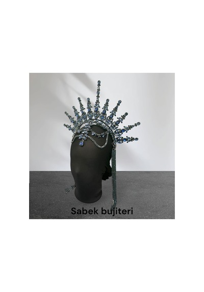 Alınlıklı Büyük After Gelin Tacı ,kına,nişan,söz,after,bride,party Taç Lacivert - 707821223 Lacivert