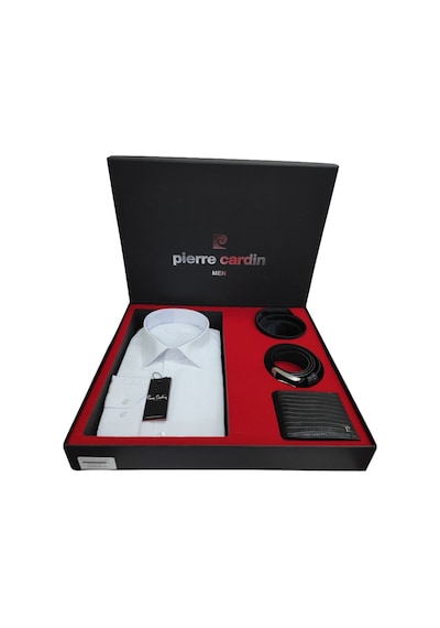 Pierre Cardin 4'lü Set Gömlek, Kemer, Cüzdan Ve Kravat Set Beyaz