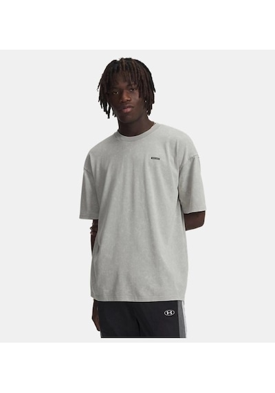 Under Armour Heavyweight Oversized Logo Wash Erkek T-shirt 1389147-069 Gri