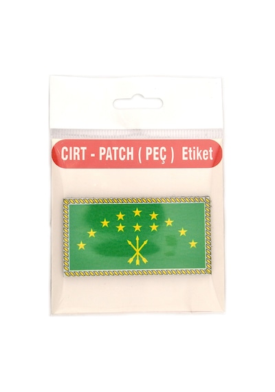 Adige Çerkes Bayrak - Cırt - Patch - Peç - Arma - 8,5x4,5 Cm Yeşil
