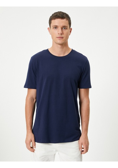 Koton Basic Tişört Slim Fit Bisiklet Yaka Kısa Kollu Lacivert 4sam10842hk Lacivert