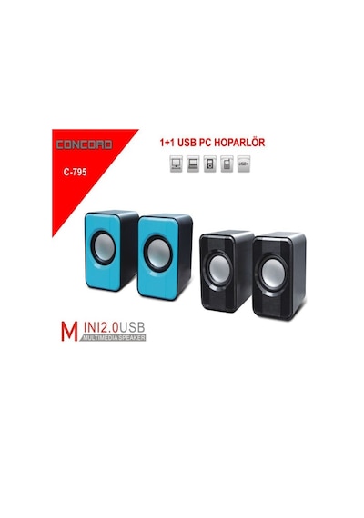 Concord C-795  1+1 Mavi  Usb  Hoparlör
