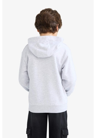 Defacto Kapüşonlu Baskılı Gri Erkek Çocuk Sweatshirt F2846a8/gr400 Gri