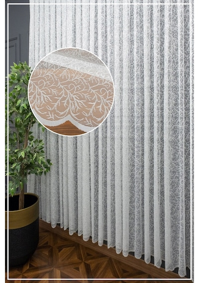 Evdepo Home Sarmaşık Kullanıma Hazır Tül Perde