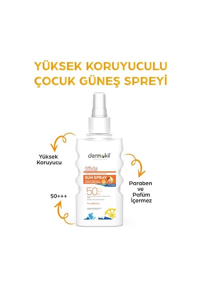 Dermokil Kids SPF 50+++ Yüksek Koruyucu Çocuk Güneş Spreyi 3 x 200 ML