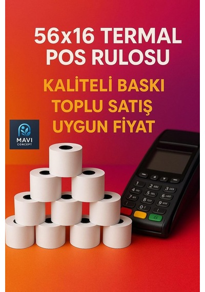 Yazar Kasa Pos Rulosu 56x16 15 Paket 150 Adet