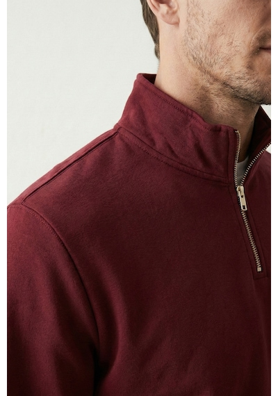 Elemge Pamuklu Erkek Sweatshirt Bordo Soft Touch Relax Fit Yarım Fermuarlı Dik Yaka 3 Iplik Nefes Alan Elemge Pamuklu Erkek Sweatshirt Bordo Soft Touch Relax Fit Yarım Fermuarlı Dik Yaka 3 Iplik Nefes Alan