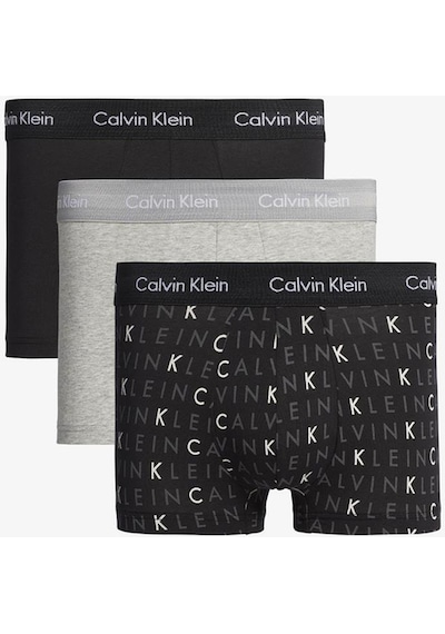 Calvin Klein 3'lü Trunk Erkek Siyah/gri Boxer-12797 Çok Renkli