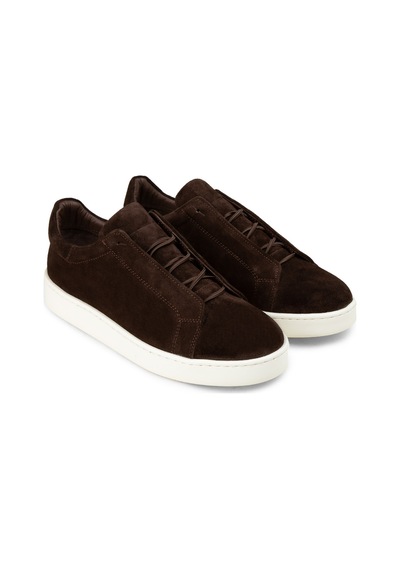 Deery Erkek Gizli Bağcıklı Hakiki Süet Kahverengi Sneaker - 04444mkhve02
