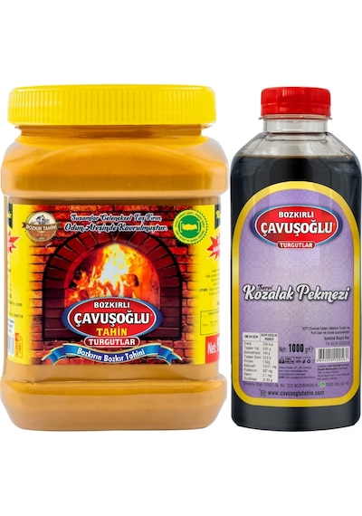 Bozkırlı Çavuşoğlu Kepeksiz Bozkır Tahini 930 G + Kozalak Pekmezi 1 KG