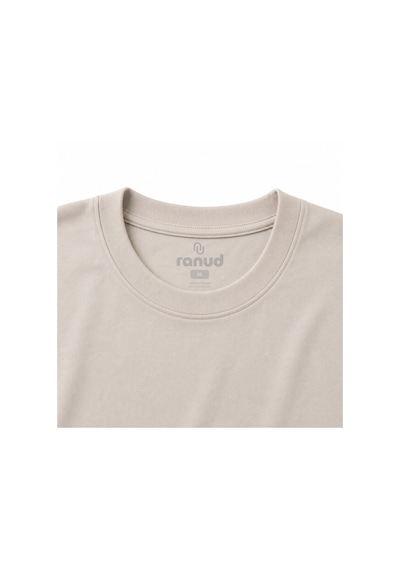 Ranud Erkek Oversize Fit Tişört,%100 Pamuk, Yumuşak Fırçalı Kumaş, Oeko-tex Sertifikalı Bej