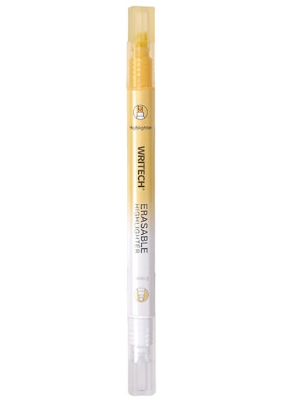 Wrıtech W-822 Silinebilir Fosforlu Kalem Pastel Gınko Sarı - 12'li Kutu Beyaz - Gümüş