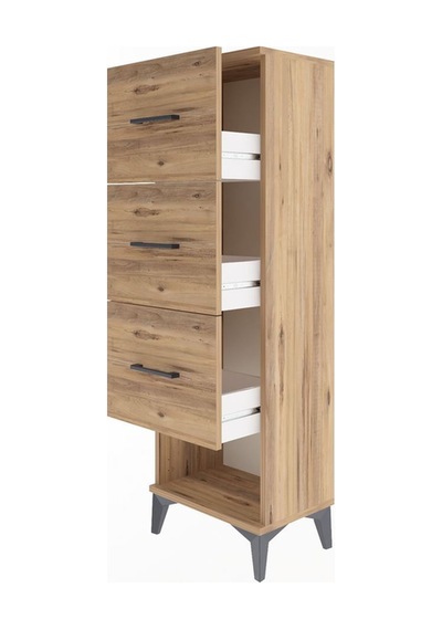 Arges Dolap 3 Çekmeceli 44x30x134 Çam-çam Atlas Çam