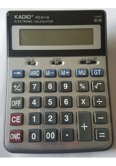 Jenerik Kd-6118 12 Haneli Büyük Boy Hesap Makinesi Çok Renkli