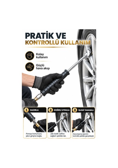 Lastik Şişirme Tabancası Hava Basma Aparatı Hızlı Ve Pratik Şişir