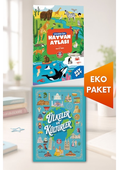 Çocuklar İçın Hayvan Atlası - Ülkeler Ve Kültürler Eko Paket