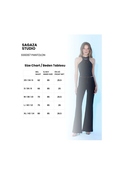 Sagaza Studio Ss6067 Lıkralı Ispanyol Kesim Pantolon Siyah