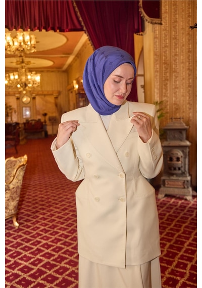 Silk Home Monogram Pamuk İpek Eşarp 130001-10 mor