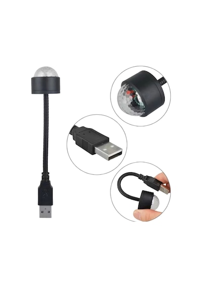 Usb Sese Duyarlı 8 Farklı Mod Işıklı Led Atmosfer Işığı Ambiyans Aydınlatması Mor
