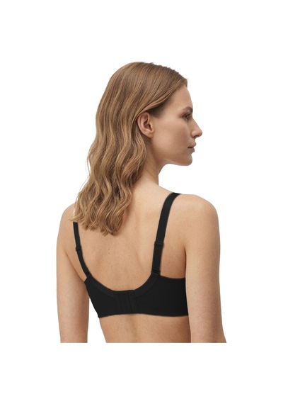 Cottonill Bra - Fiora Siyah Büyük Beden Balensiz Pamuklu Ayarlanabilir Askılı Kadın Sütyen