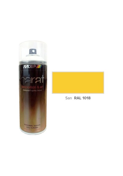 Motip Carat Ral 1018 Parlak Sarı Akrilik Sprey Boya 400ml Germany