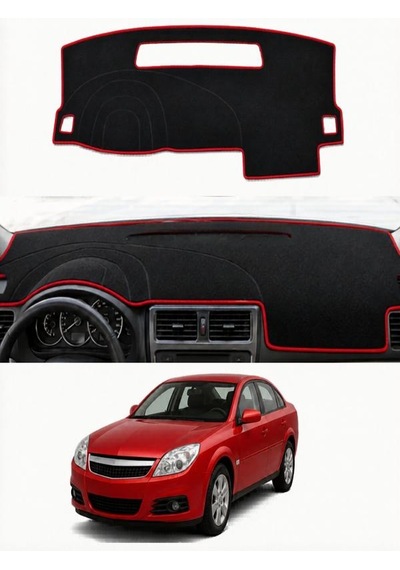 Opel - Vectra C 2002-2008 Uyumlu Torpido Koruma Kılıfı - Kırmızı Şeritli