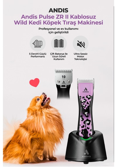 Andis Pulse Zr Iı Kablosuz Wild Yedek Bataryalı Kedi Köpek Tıraş Makinesi