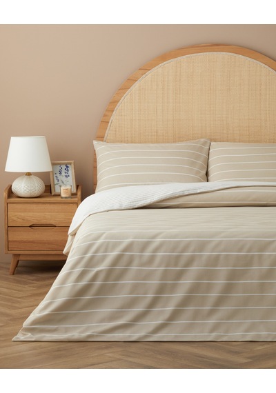 English Home Timeless Line Kolay Ütülenir Çarşaflı Çift Kişilik Nevresim Takımı 200x220 Cm Bej Bej