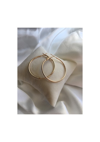Modern Moda Orta Boy Halka Küpe Gold Goldkck