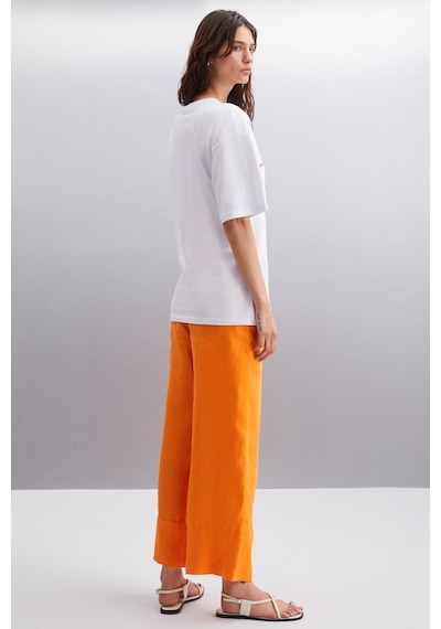 Grımelange Nıtza Kadın %100 Pamuk Oversize Bisiklet Yaka Beyaz T-shirt Grımelange Nıtza Kadın %100 Pamuk Oversize Bisiklet Yaka Beyaz T-shirt