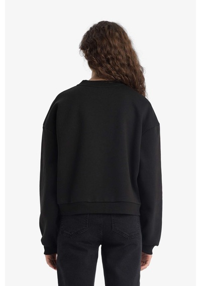 Defacto Siyah Kadın Sweatshirt D6645ax/bk81 Siyah