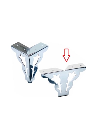 Gülormanürünleri Dekor Ayak Lale Orta Krom 10 Cm (4 Adet)