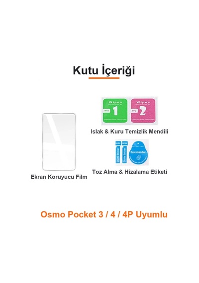 Newdaki Djı Osmo Pocket 3 / 4 / 4p Uyumlu Ekran Koruma Filmi Şeffaf