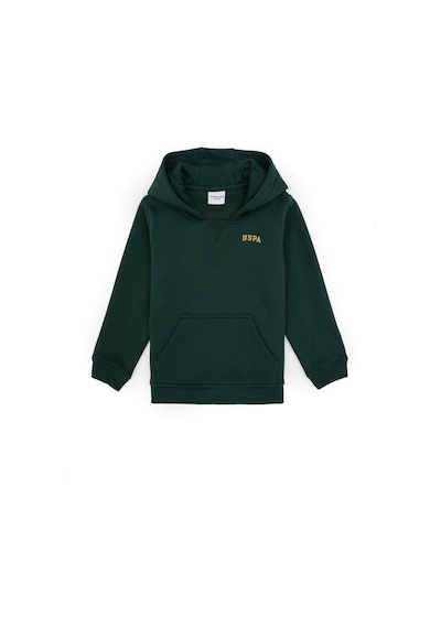 U.S. Polo Assn. Erkek Çocuk Koyu Yeşil Basic Kapüşonlu Sweatshirt 50313808-VR079