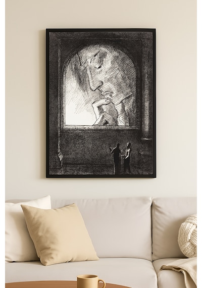 Stage Of Self Siyah Ahşap Çerçeveli Poster, Dekoratif Soyut Monokrom Duvar Tablosu
