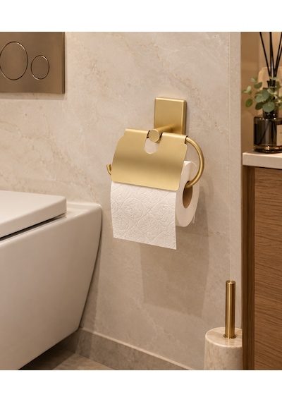 Digisu Yapışkanlı Tuvalet Kağıtlık-paslanmaz Çelik-gold Mat Altın