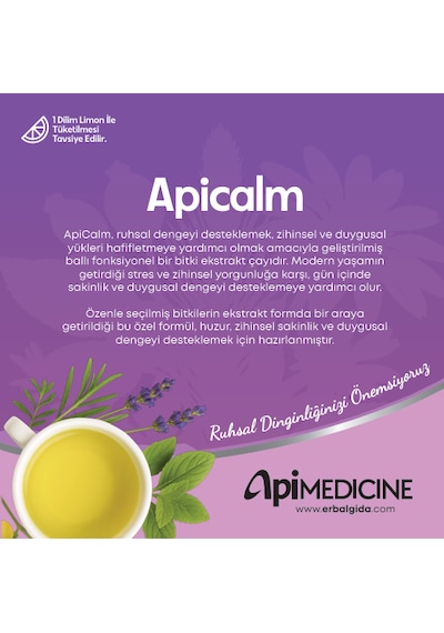 Apimedicine Apicalm Ballı Fonksiyonel Bitki Ekstrakt Çayı 12 Stick 84 G