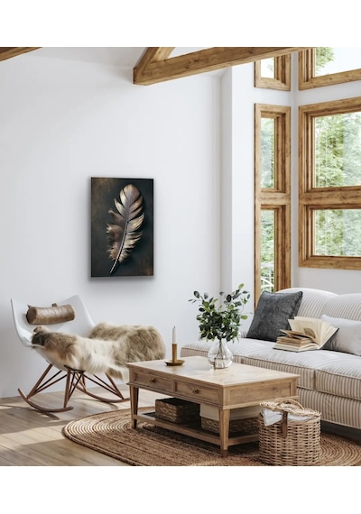 Bronz Tüy Desenli Kanvas Tablo 70x100cm
