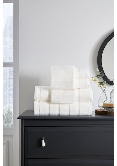 Özdilek Sadem Organik Stripe Banyo Havlusu 90x150 Cm Krem