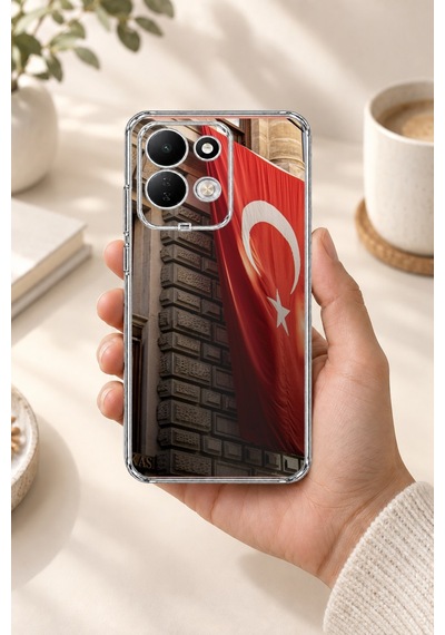 Redmi 17 4g/5g Uyumlu Dev Türk Bayrağı Baskılı Silikon Kılıf