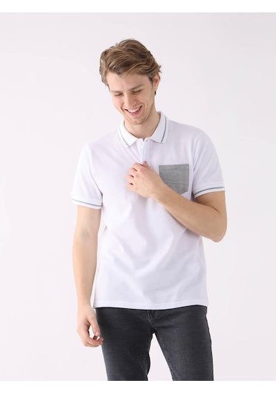 Dufy Beyaz Erkek Slim Fit Polo Yaka Tshirt - 82801 Beyaz